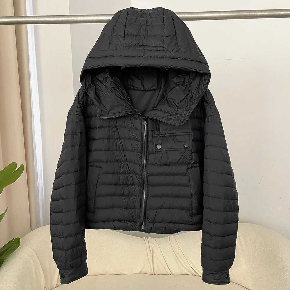 White Duck Down Jacket Women New Fashion Spring Autumn Light Down Coat Warm Puffer Jacket Casual European Clothing FemaleT251201