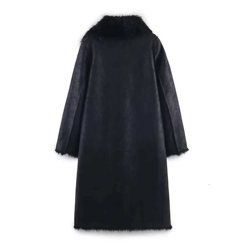 Women Faux Fur Coat 2025 Autumn Winter Fashion Worn on Both Sides Parkas Thicken Coat for Women Casual Chic Ladies Long JacketT251201