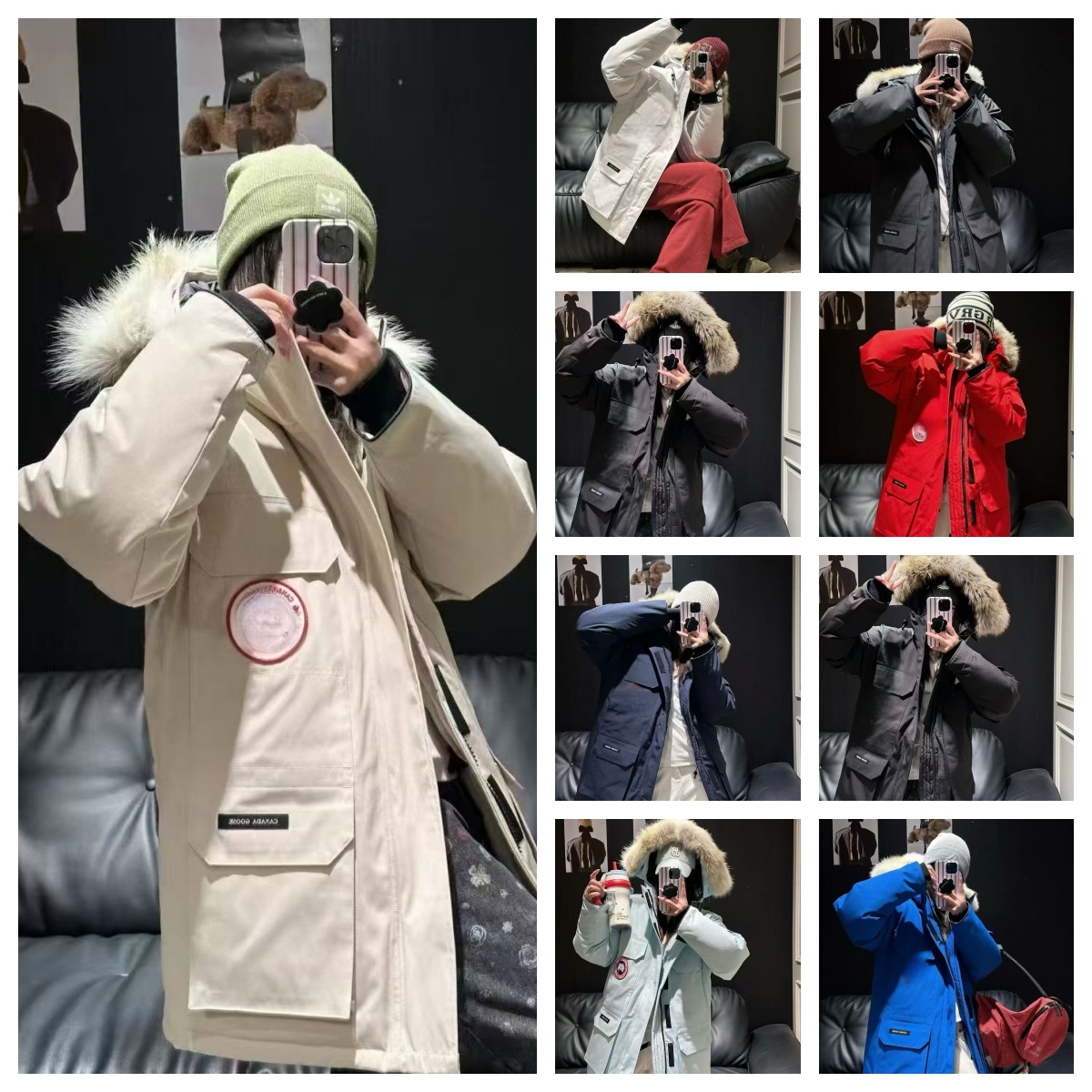 Canada Jacket high quality designer Winter Warm Wolf Fur Hood Parka Pocket Windbreaker Luxury Down Coat Womens Doudoune Luxe Femme luxury Overshirt Canada Puffer