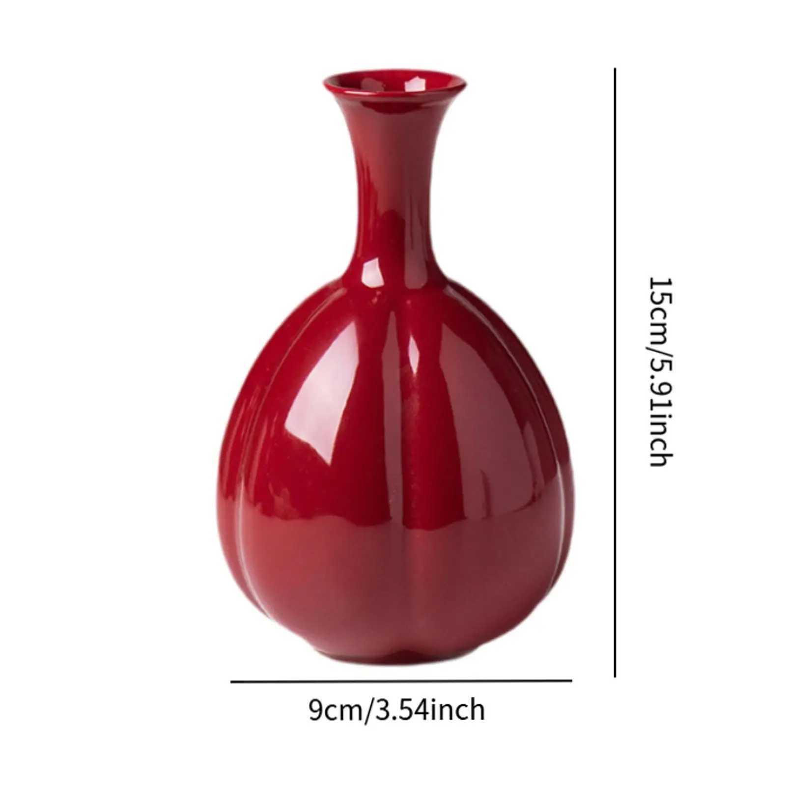 Red Ceramic Vase Decorative Vases Creative Flower Vases for Entrance Bookshelf Farmhouse Ceramic Red Vase Creative Living Ro Y251201