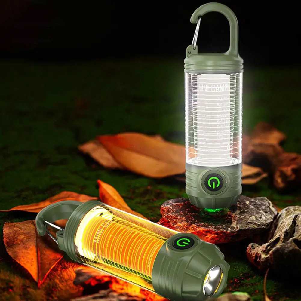 1000LM Super Bright Outdoor Hiking Fishing Tent Lamp 1200mAh Rechargeable Dual Light Source Tent Light Outdoor Camping Lantern M251201