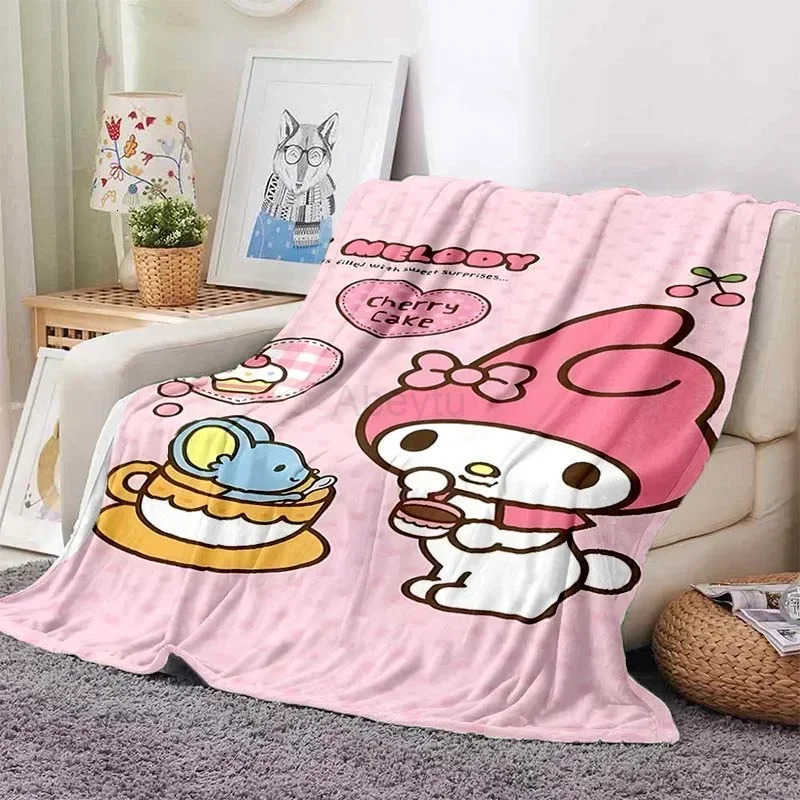 Sanrio Large Size My Melody Blanket for Sofa Hello Kitty Soft Flannel Throw Fluffy Bed Blanket New Born Winter Warm Blanket Gift H251201