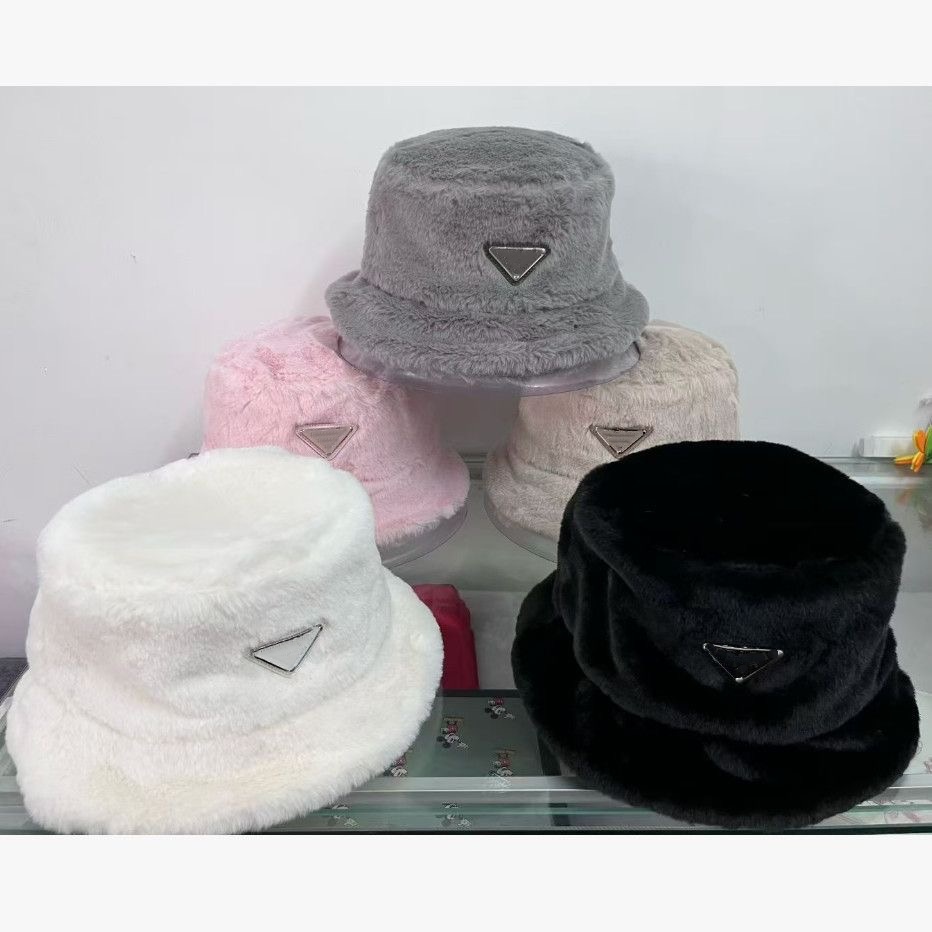 Ear Muffs bucket hat designer bucket hat women Winter Fur Hat for Women Fashion Thick Warm Ladies Fisherman Hats Caps Ear Warmer