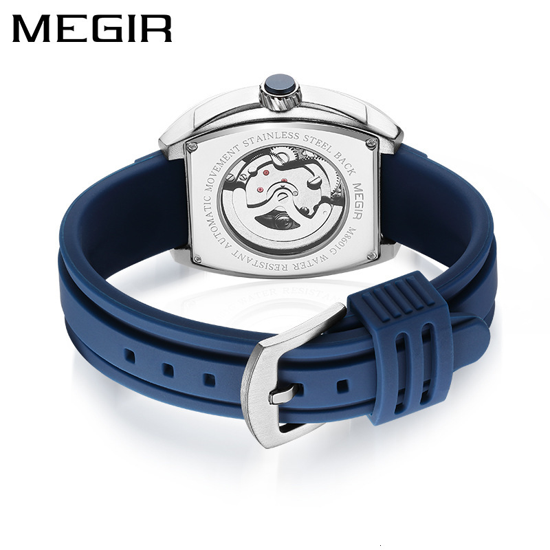 MEGIR Designer Men's Sports Mechanical Movement Watch Silicone Strap Hot-selling Luminous Waterproof Multi-function 8601 Luxury Wristwatch Free S
