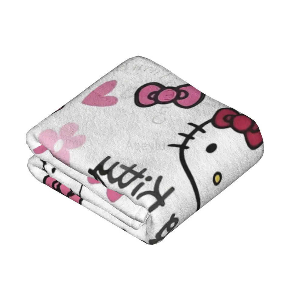 Sanrio hellos kittys Throw Blanket for Couch Soft Cozy Plush Blanket 50x60 Inches Multiple Sizes Bedspreads for All Seasons H251201