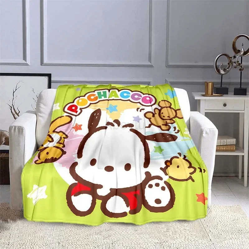Sanrio 6 Sizes Pochacco Printed Blanket Children Adult Blanket Soft and Warm Bedding for Bed Sofa Outdoor Travel Cover Blanket H251201