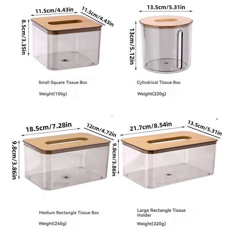 Premium Clear Tissue Box Organizer Portable Toilet Paper Holder for Living Ro He Napkin Storage Solution H251201