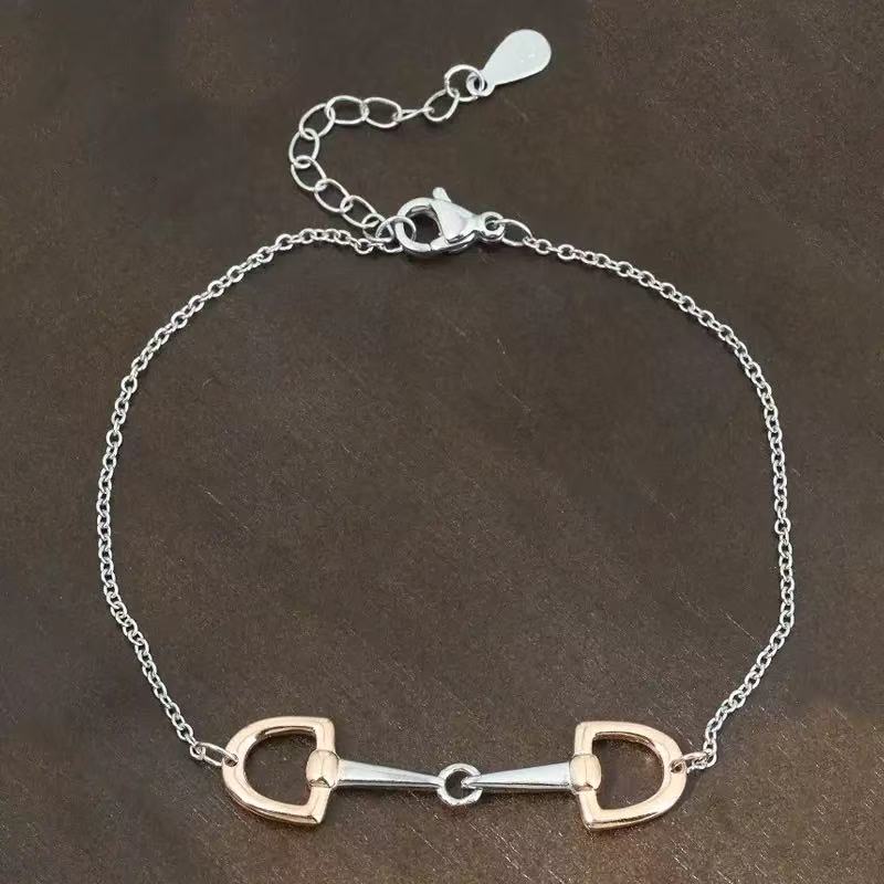 High Quality Horsebit Snaffle Bit Charm Bracelet for Women Equestrian Horse Lover Jewelry Gift European American style