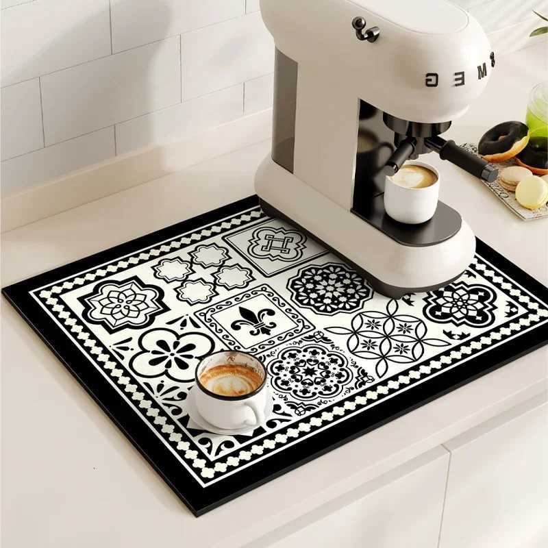VIKAMA Vintage Bohemian Kitchen Dish Drainer Mat Dish Drying Mat Absorbent Countertop Coffee Maker Mat Kitchen Accessories Y251201