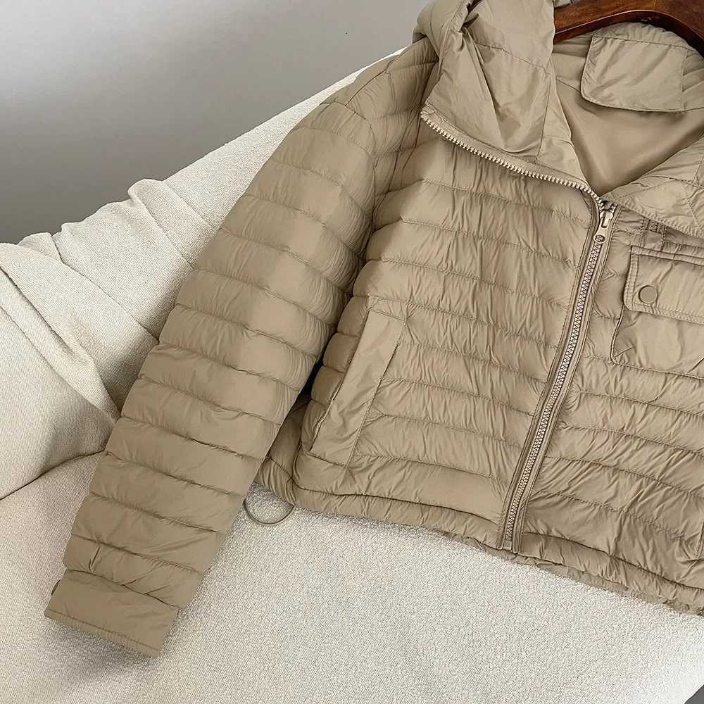 White Duck Down Jacket Women New Fashion Spring Autumn Light Down Coat Warm Puffer Jacket Casual European Clothing FemaleT251201