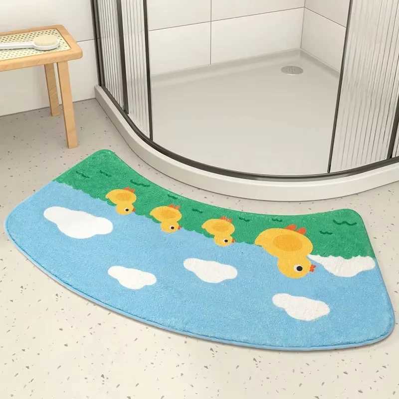 Cartoon Printed Pattern Household Anti-slip Mat Semi-circar Bathro Non-slip Foot Pads Super Soft Plush Bathro Floor Mat H251129