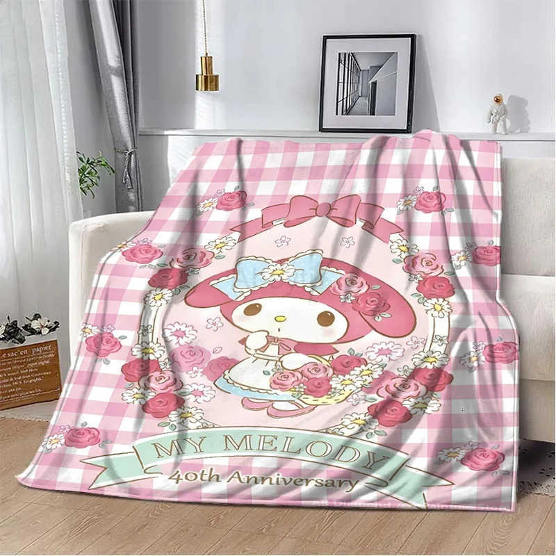 Sanrio My Melody Plush Blanket Soft Fluffy Quilt Children Nap Throw Cartoon Blankets Sofa Travel Picnic Blanket Adult Girl Gifts H251201