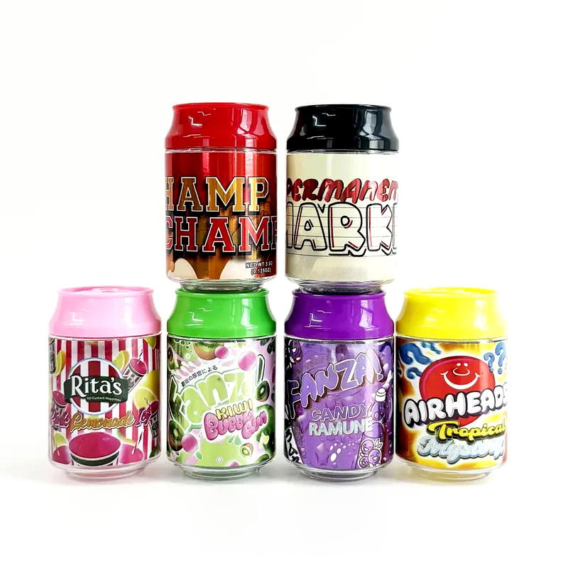 3.5G Reusable Empty PET Soda Can Shaped Jars with Screw Cap for Herbs & Candies - 100ml Capacity
