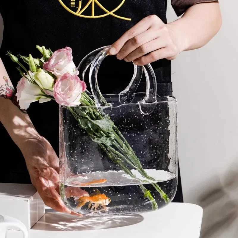 Creative Handbag Modeling Vase Hydroponic Plant He Living Ro Can Be Used As A Fish Tank Mti-functional Decoration Y251201
