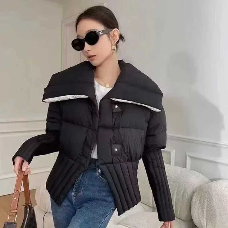 Cotton-padded Jacket for Women Age-reducing Lapel Cotton-padded Jacket Versatile Temperament Gentle Outer Wear Small FragranceT251201