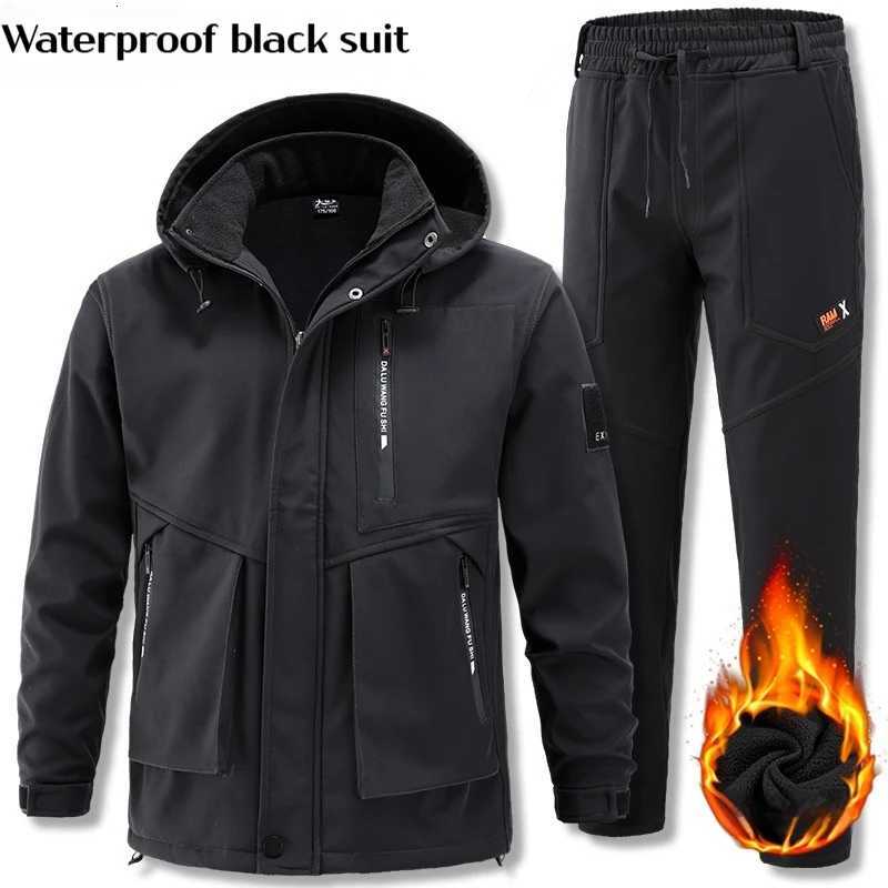 2025 New Winter Thermal Fleece Ski Jacket Pants Set Men Women Waterproof Windproof Outdoor Climbing Work Suit Mens Sweats Set M251201 - view 4
