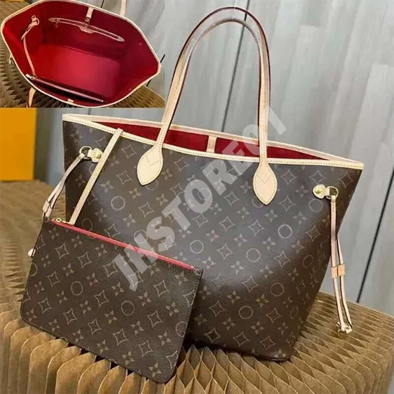 Designer tote bag Vintage Cowhide Neverfulltote Bag Shopping Womens Crossbody Shoulder Leather Mirror Quality Handbag Luxury Travel Bag Louislys vuittontote