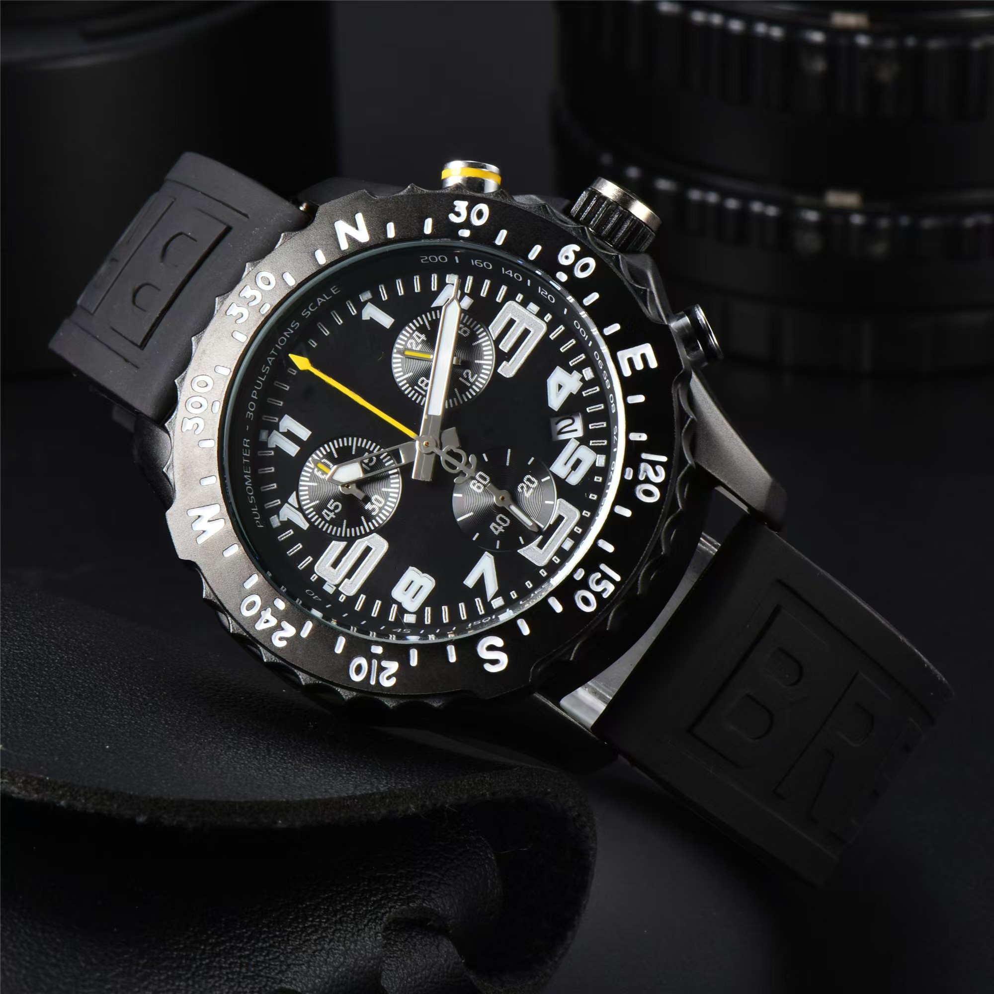 Top luxury brand Chronograph clock Rubber belt men's fashion quartz watch Enduranc 01