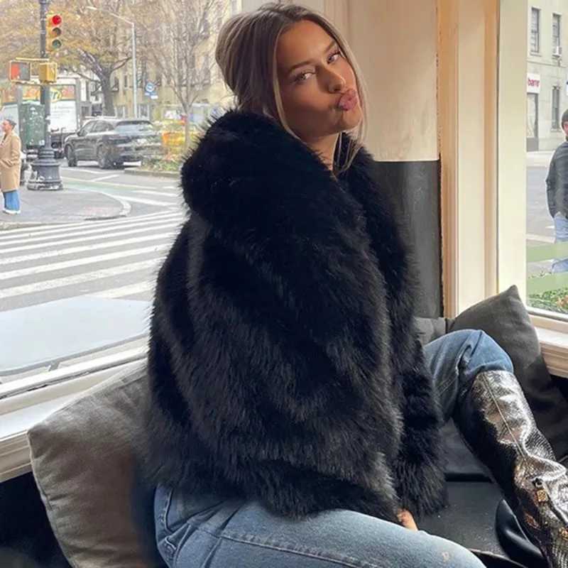 Tuularose Fashion Womens Fur Coat Winter Solid Thick Warm Fluffy Fur Coat New Commuter Streetwear Basic Vintage Female OutwearT251201