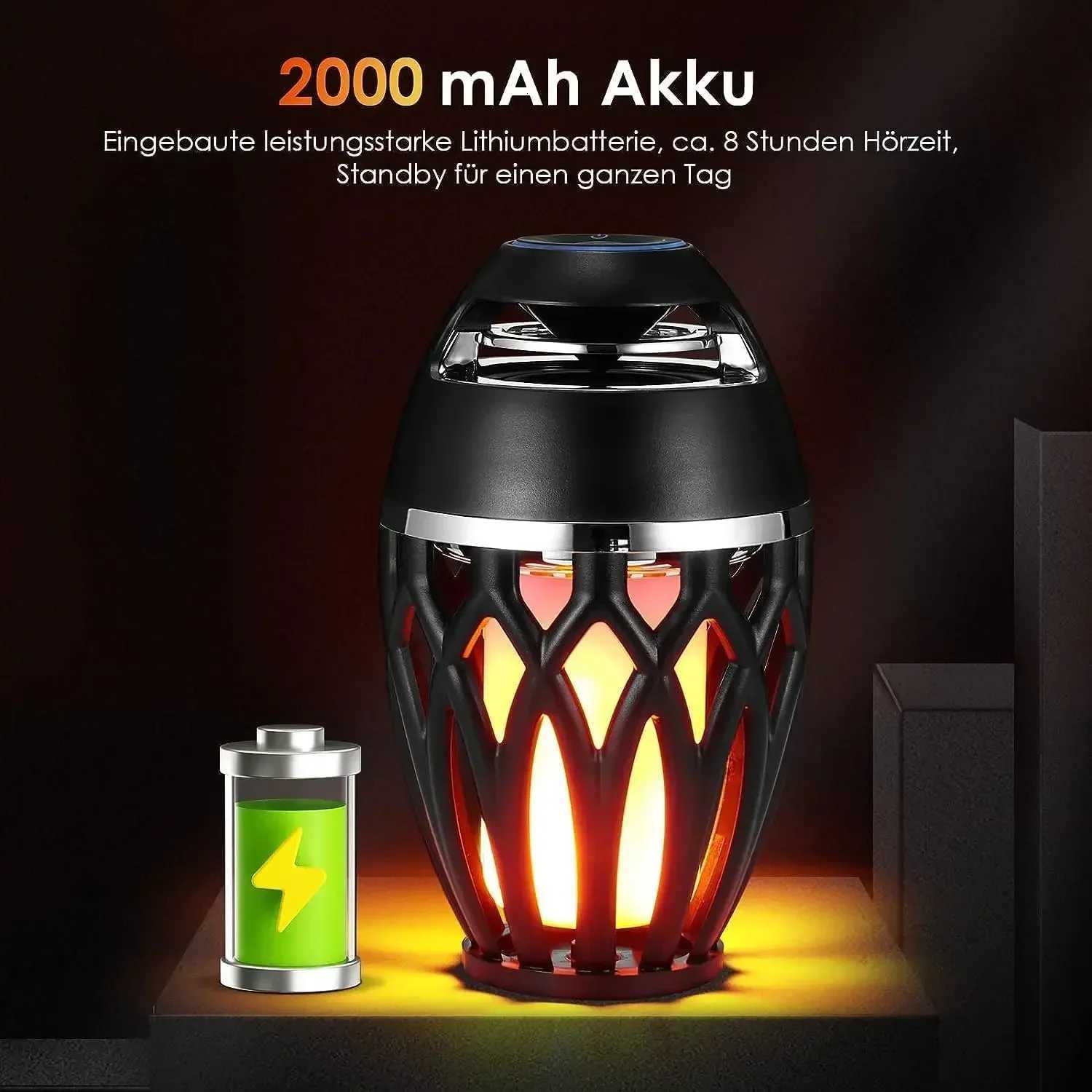 USB Charging Wireless Bluetooth Speaker Flame LED Lamps Small Outdoor Bluetooth Flame Atmosphere Light For Camping Desktop M251201