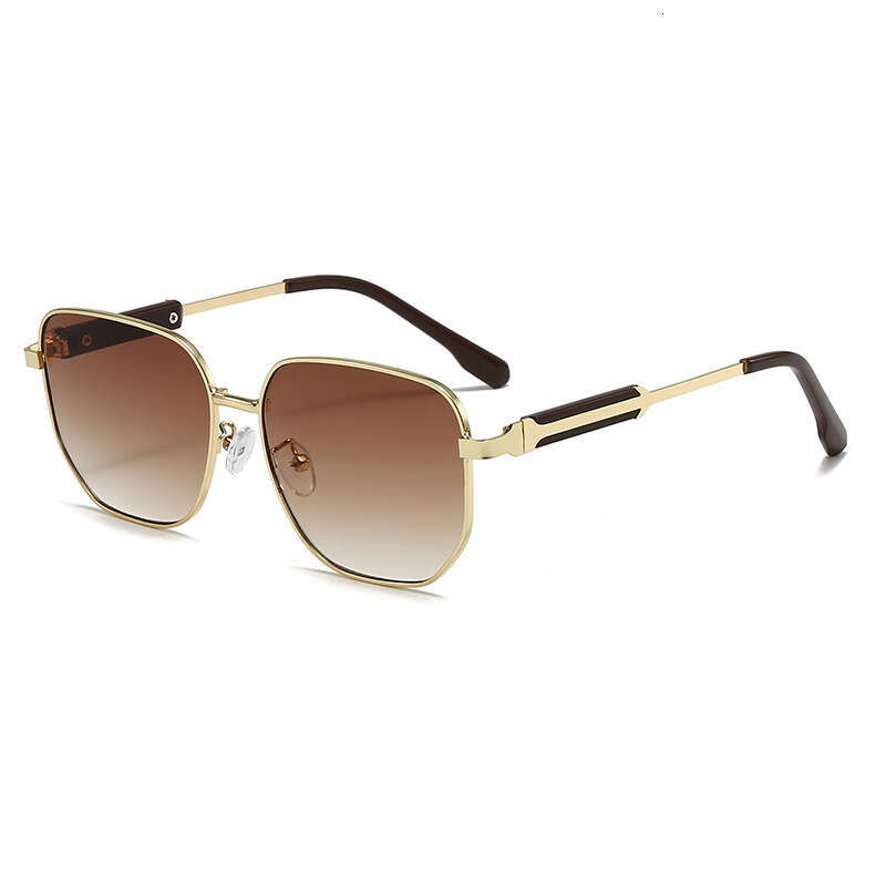 Designer European and American INS Internet Celebrity Same Style for Women Square Frame Metal Fashion Sunglasses