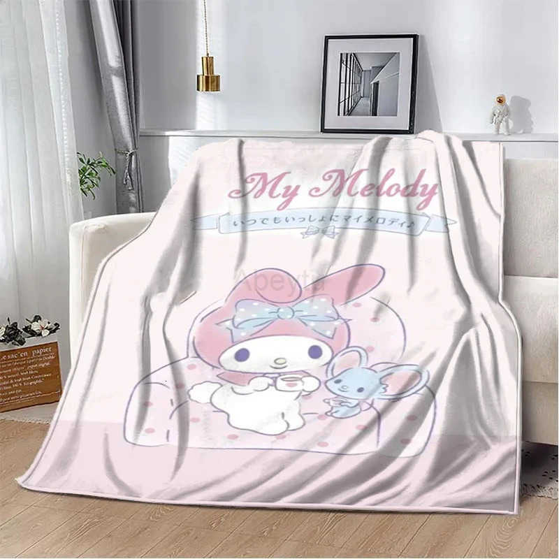 Sanrio My Melody Plush Blanket Soft Fluffy Quilt Children Nap Throw Cartoon Blankets Sofa Travel Picnic Blanket Adult Girl Gifts H251201