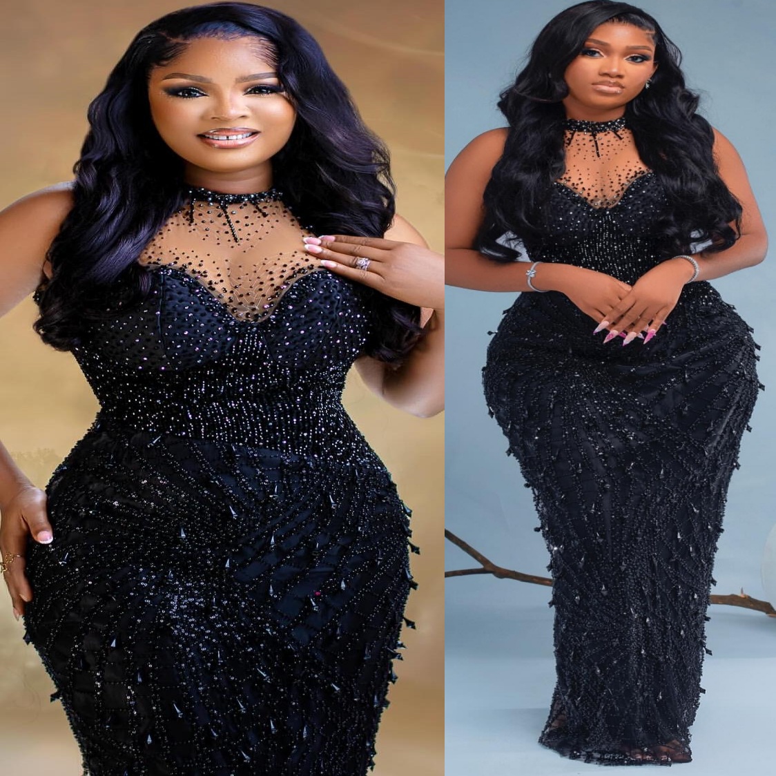 Aso Ebi Black Sheath Prom Dresses 2026 Beaded Rhinestones Sheer Neck Evening Formal Party Second Birthday Engagement Gowns Plus Size Dress For Special