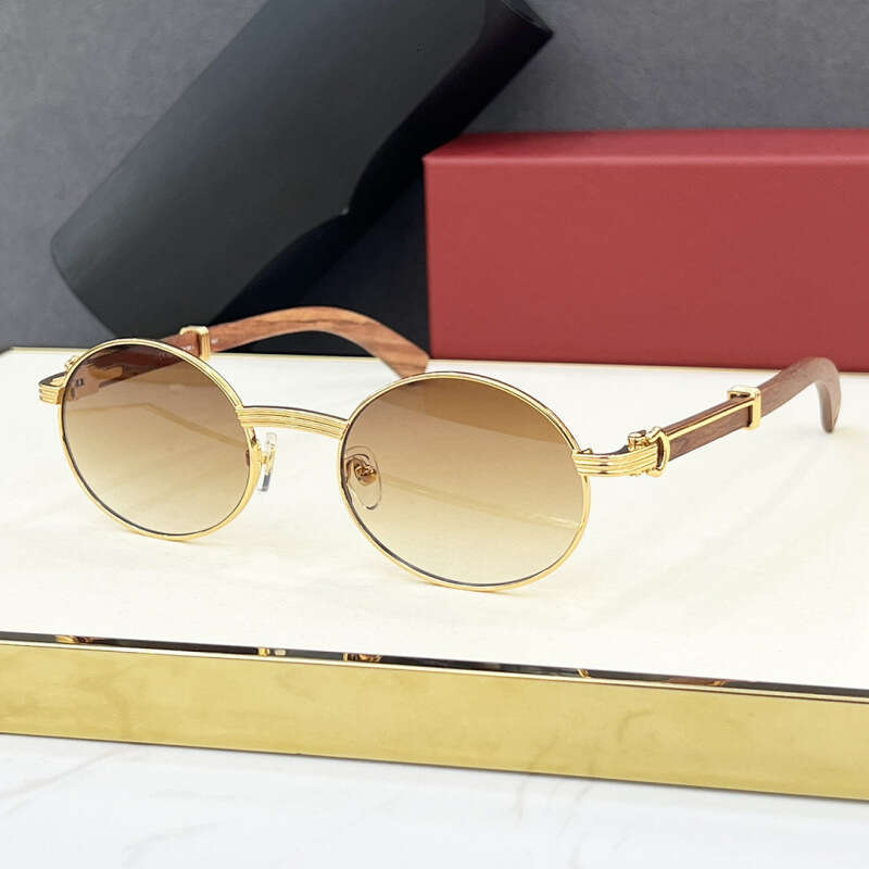 CT0464 Cross-Border Retro Wood Grain Round CT Card Home Fashion Light Luxury Vacation Men Outdoor Women Sunglasses