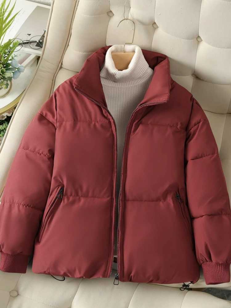 New Winter Thickened Cotton Coat Jacket for Women Trendy Versatile Student Korean Style Loose Fit Padded Jacket Short StatureT251201