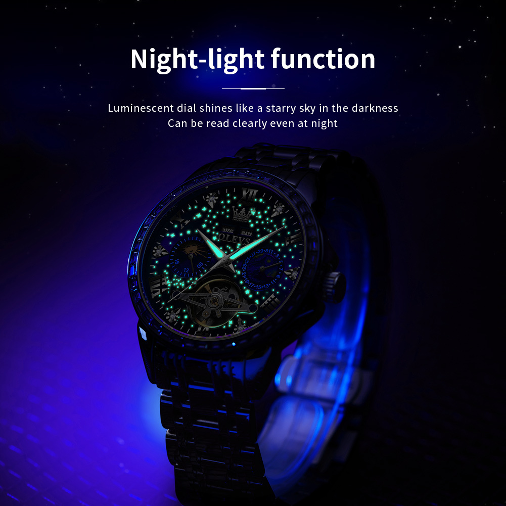 OLEVS Designer Fashion Business Watch Waterproof Luminous Luxury Mechanical Watches Men's Outdoors Sports Watches Free Shipping Wholesale