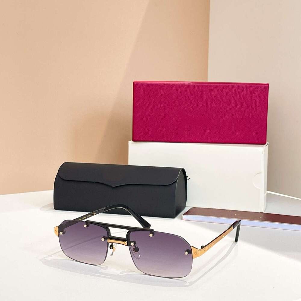 2025 Designer CT0660S Classic Versatile Oval Frameless Double Bridge Sunglasses UV Protection Sunshade Glasses