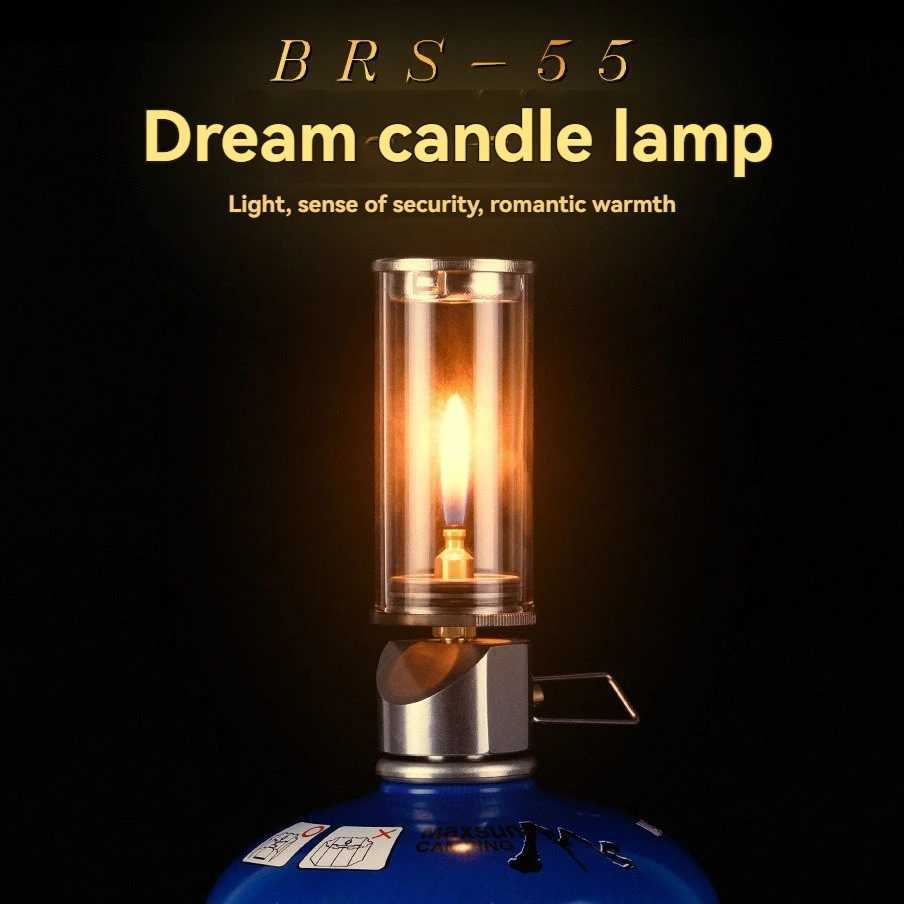 BRS-55 Dreamlike Candlelight Lamp Tent Lighting Equipment Camping Lamp Windproof Gas Candle Lamp Outdoor Camping Lights M251201