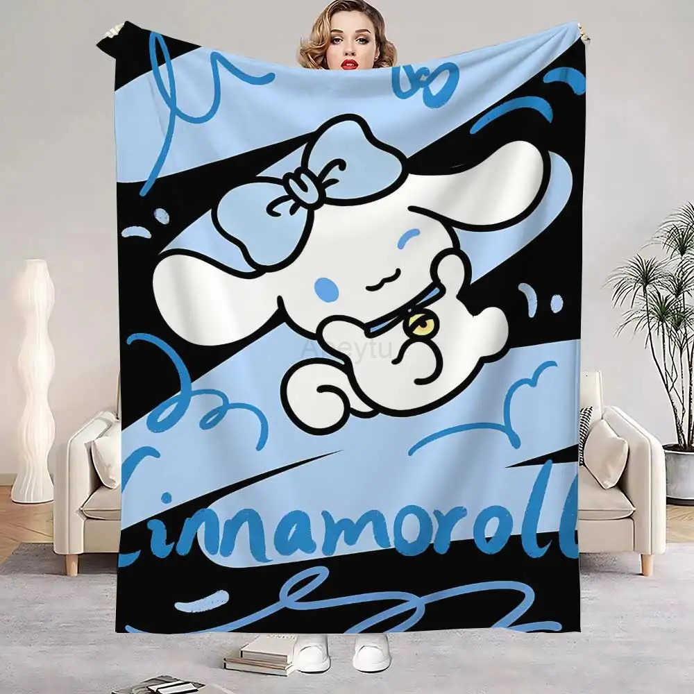 Sanrio Kawaii Pochacco Soft Blanket King Size Warm Blankets for Cold Bed Throw Home and Decoration Luxury Bedding Fluffy Plaid Knee Nap H251201