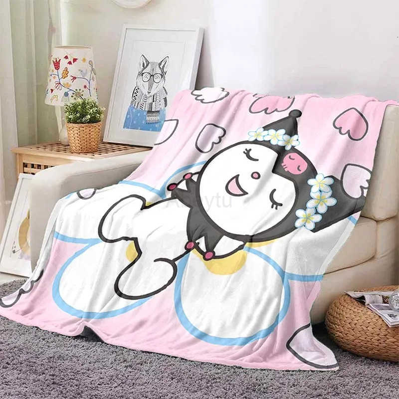 Sanrio 10 Sizes Kuromi Printed Blanket for Home Travel Soft and Comfortable Blanket for Adults and Children Cartoon Warm Blanket H251201