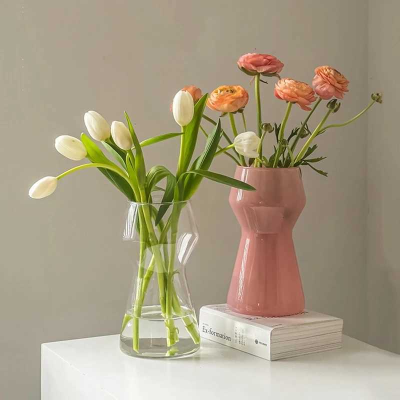 y Color Vase Hydroponic Flower Vase Transparent Plant Pots Dinning Living Ro Decorative Vases He Off Decor Y251201