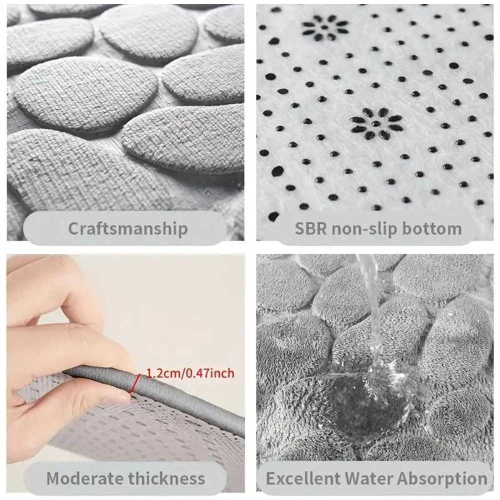 1PC Arc-Shaped Water-Absorbing Floor Mat Sector-Shaped Carpet Shower Ro Entrance Foot Mat Toilet Bathro Anti-Slip Mat H251129