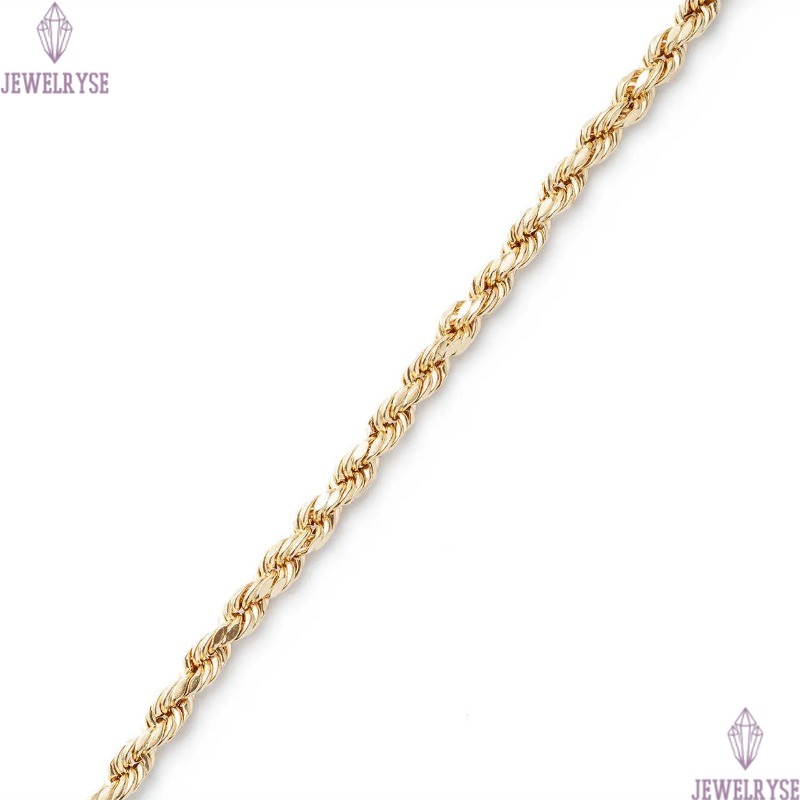 Real 10K 14K Solid Gold Rope Chains For Men Hip Hop Necklace