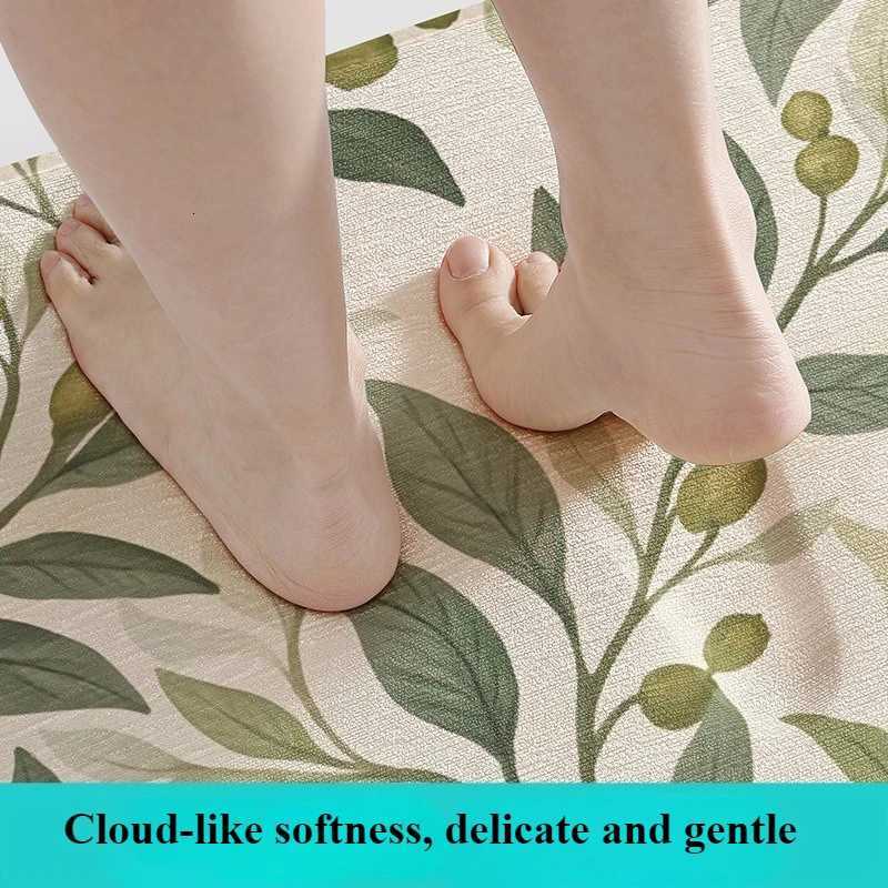 Luxury Floral Bath Mat - Extra Thick Quick Dry Sponge - Super Absorbent Skin-Friendly Non-Slip Bathro Rug - Elegant Style H251129