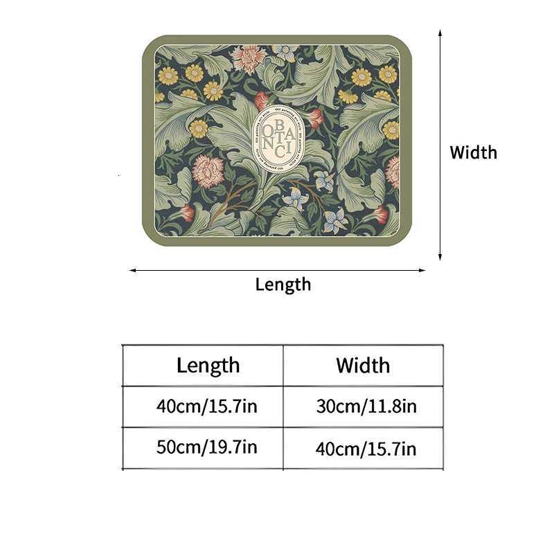 Printed Dish Drying Mat Super Absorbent Coffee Drain Pad Tableware Draining Pad Quick Dry Rug Kitchen Dinnerware Placemat Y251201