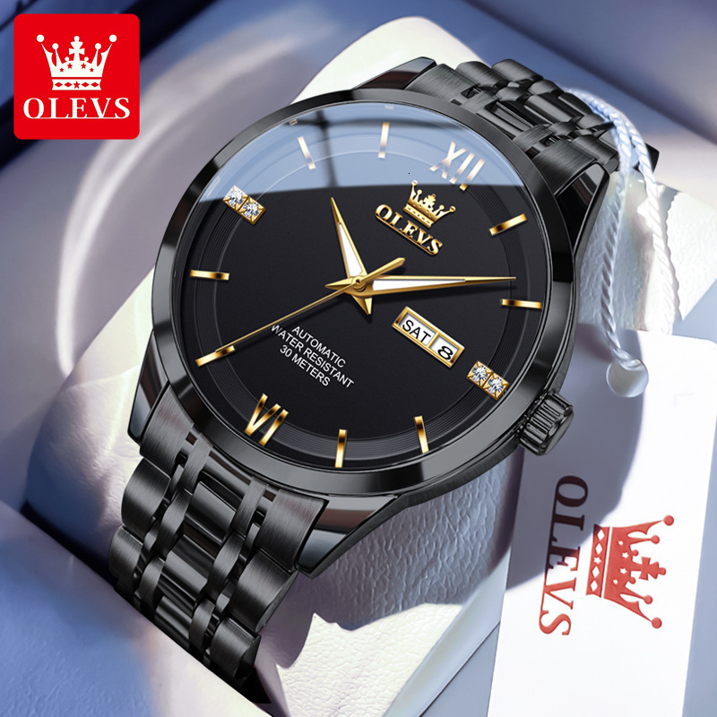 OLEVS Designer Digital Luxury Diving Mechanical Watches Automatic Mechanical Men's Watches Luminous Double Calendar Men's Watches Free Shipp