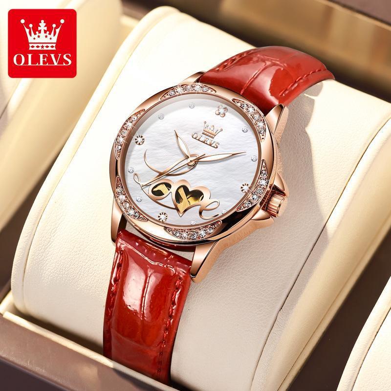 OLEVS Designer Women's Watch LOVE Skeletonized Sports Waterproof Casual Business Diamond Luminous Luxury Temperament Sports Watch Free Shipping W
