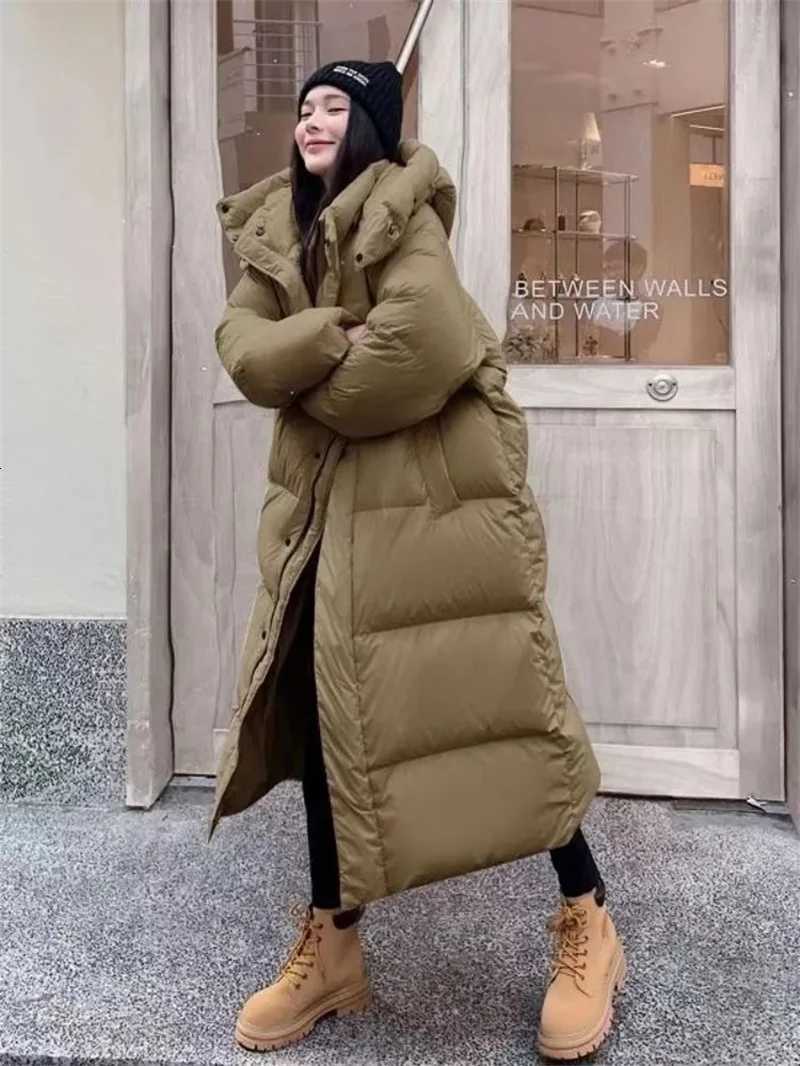 2024 New Warm Winter Puffer Jacket Hooded Long Women Parkas Thick Cotton Padded Windproof Overcoat Casual Loose Snow Wear JaquetT251201