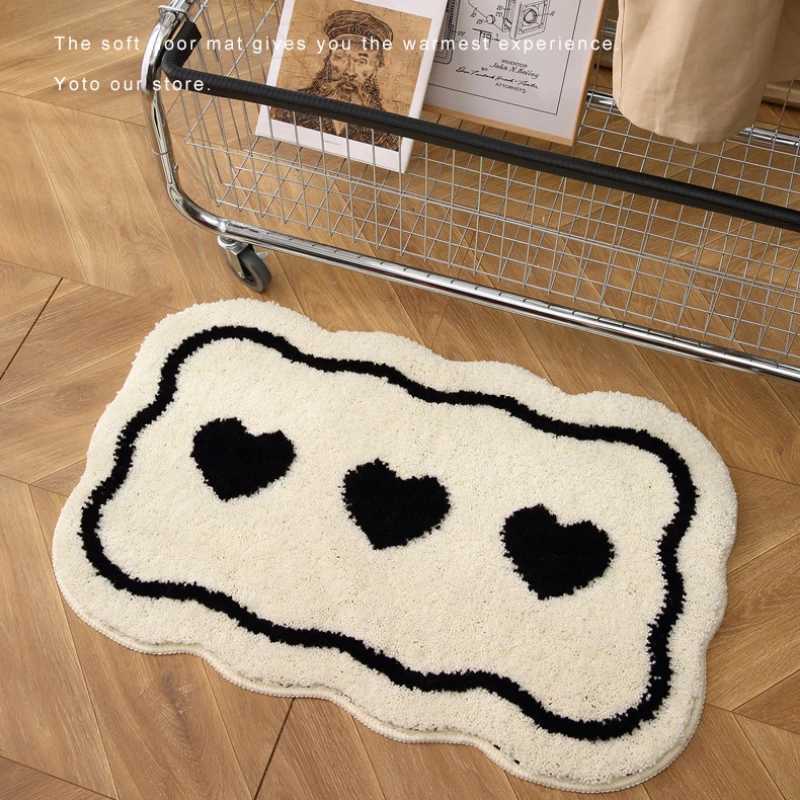 Bathro non slip absorbent foot pads Living ro bathro soft rug Toilet flocking floor mat shower mat bathro carpet H251129