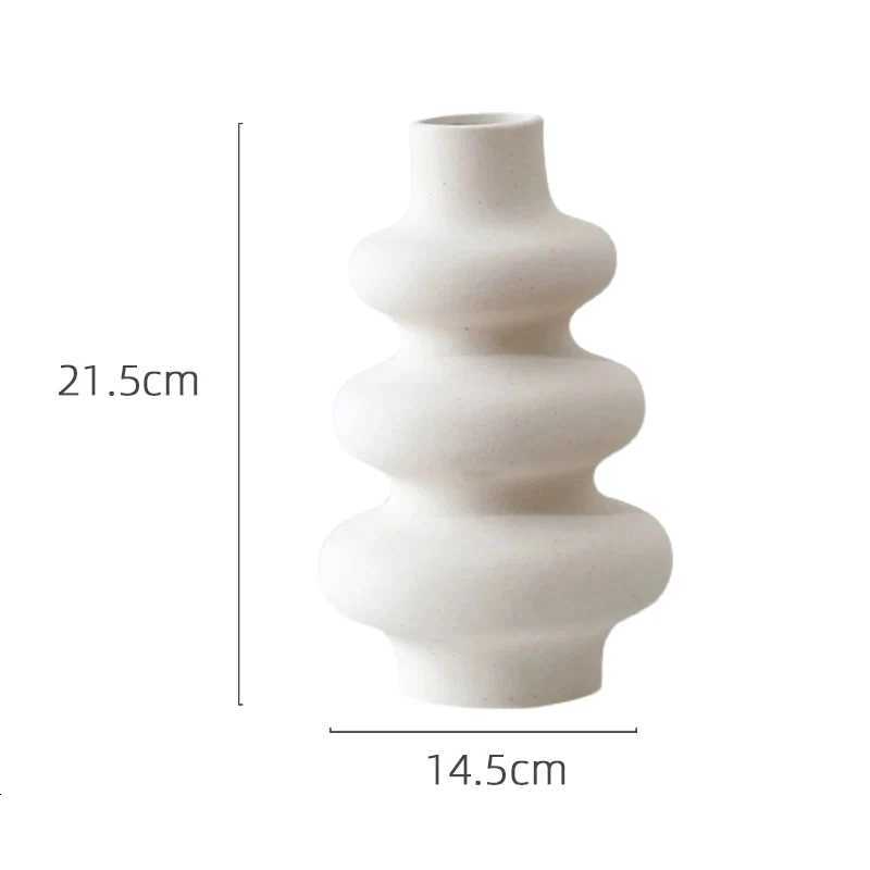 Plastic White Vase He Living Ro TV Cabinet Decorative Ornaments Flower Table Decoration Crafts 215145cm Y251201