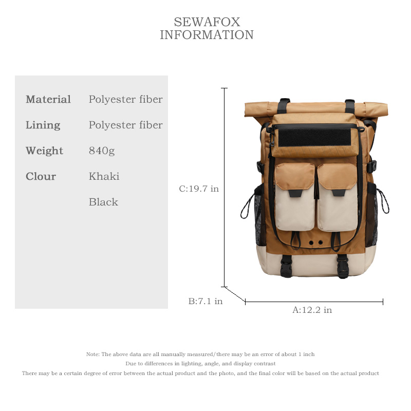 Sewafox Men's backpack,large capacity multifunctional backpack, outdoor sports travel backpack, women's computer bag