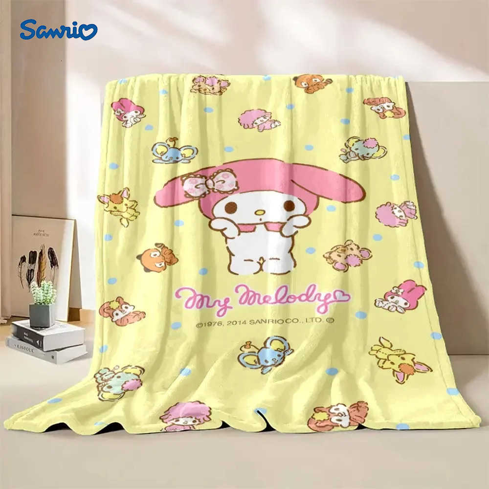 Sanrio My Melody Flannel Blanket Soft Fluffy Quilt Thicken Plush Nap Blanket Cartoon My Melody Sofa Blanket Child Adult Gift H251201