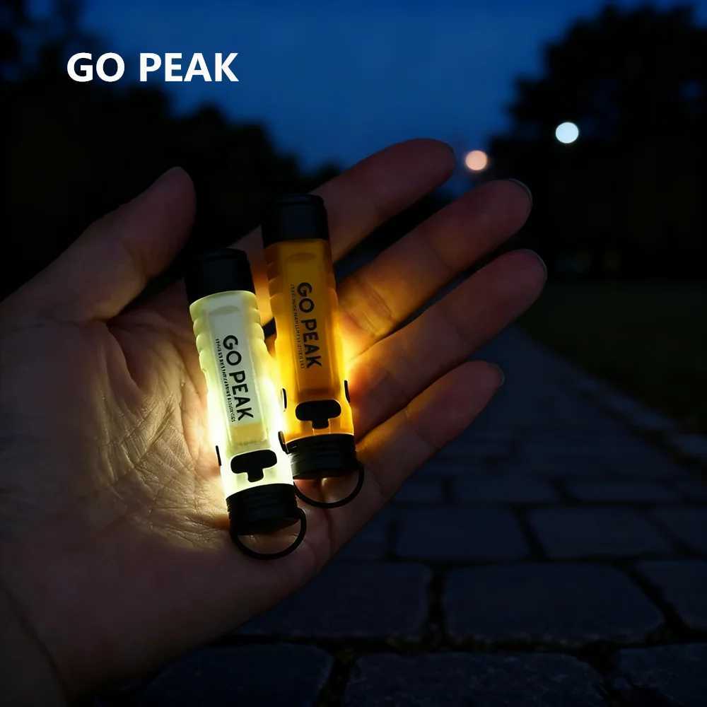 Go Peak Mini Pocket Flashlight Outdoor Key Clip Cap Ambient LED Long Endurance Disaster Relief Emergency Strong Camping Light M251201