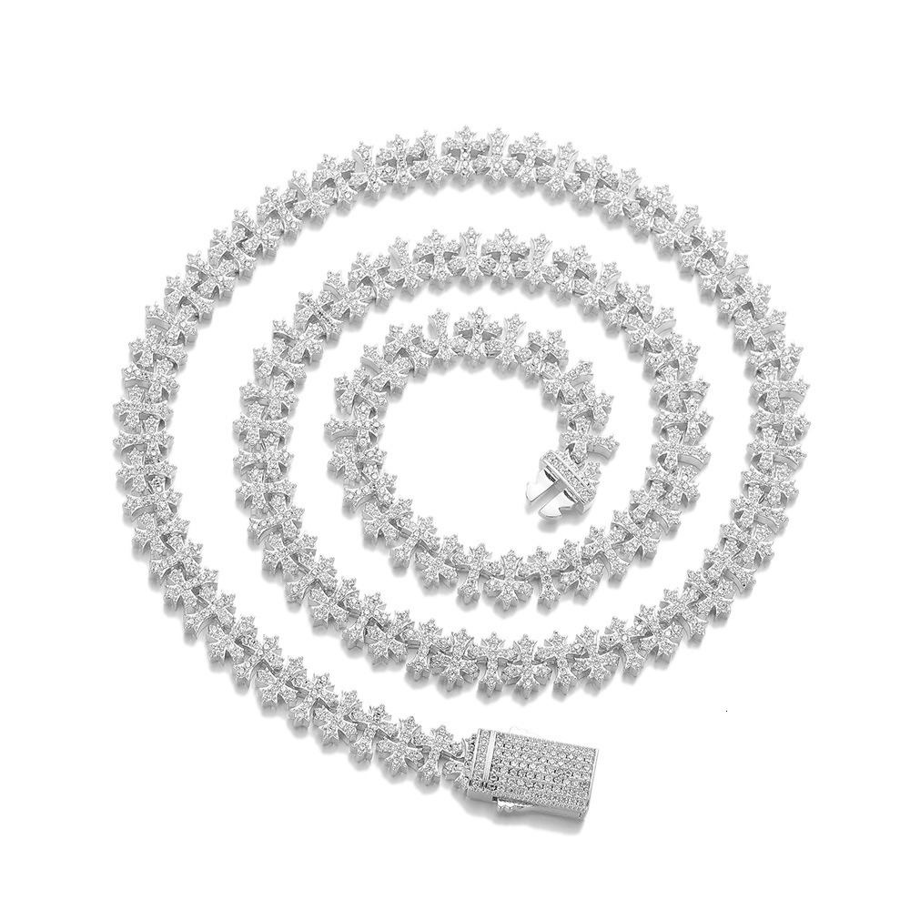 Hip hop rap cross zircon necklace snowflake chain street style diamond necklace fashion trend domineering accessory ddmytues