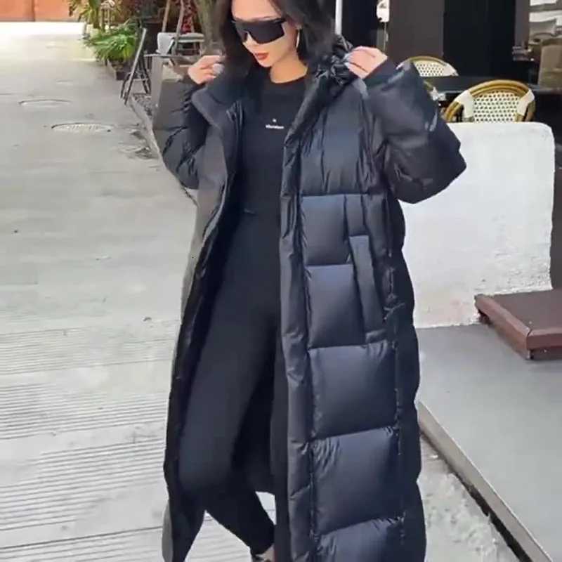 Winter Warm Hooded Loose High-Quality Thick Women Down Jacket 2025 New Temperament Solid Color Goose Down Women Down Jacket H491T251201