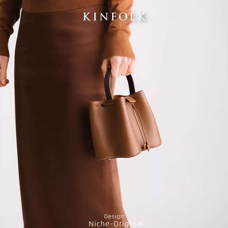 2026 New Women's Fashion Elegant Turkish Pleated Drawstring Bucket Handbag Shoulder Crossbody Bag